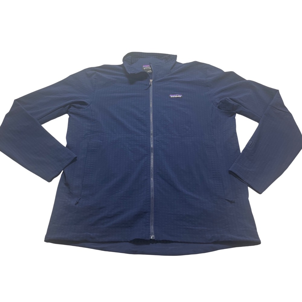 Patagonia R1 TechFace Jacket Mens Large Navy Blue Full Zip Grid Fleece 83580